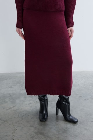 Jupe midi - Bordeaux