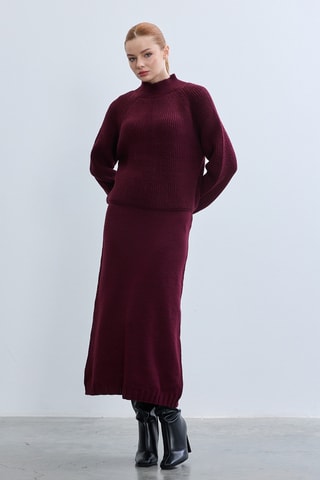 Jupe midi - Bordeaux