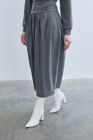 Jupe midi taille haute - Anthracite