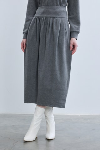 Jupe midi taille haute - Anthracite