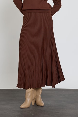 Jupe midi - Marron
