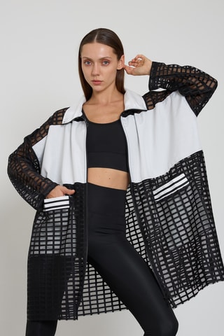 Gilet long à capuche - Noir