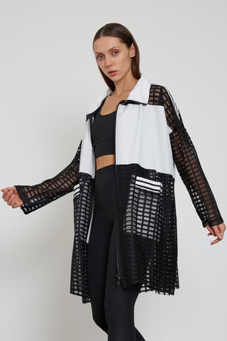 Gilet long à capuche - Noir