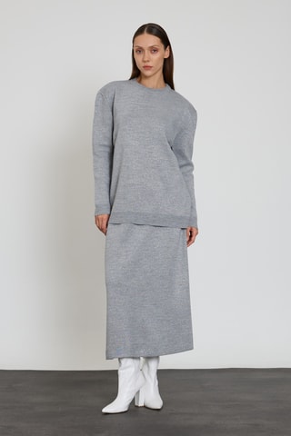Pull et jupe longue - Gris