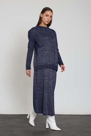 Pull et jupe longue - Bleu chiné