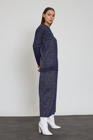 Pull et jupe longue - Bleu chiné