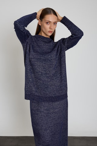 Pull et jupe longue - Bleu chiné