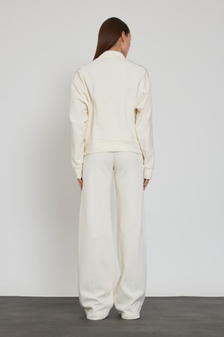 Sweat et pantalon wide legs taille haute - Ecru