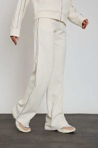 Sweat et pantalon wide legs taille haute - Ecru