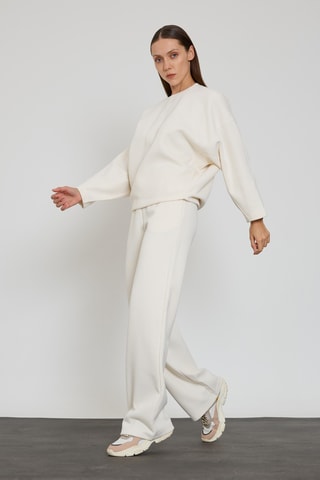 Sweat et pantalon wide legs - Ecru