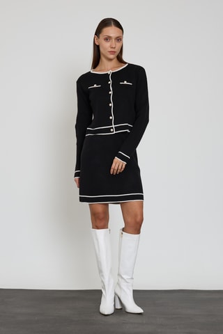 Gilet et jupe droite - Noir