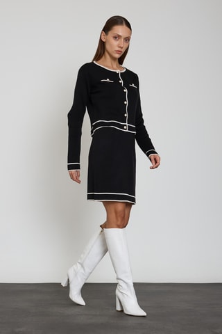 Gilet et jupe droite - Noir