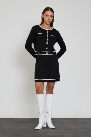 Gilet et jupe droite - Noir