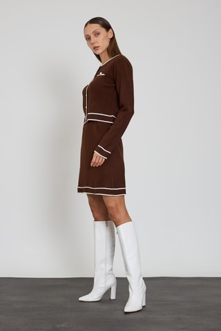 Gilet et jupe droite - Marron