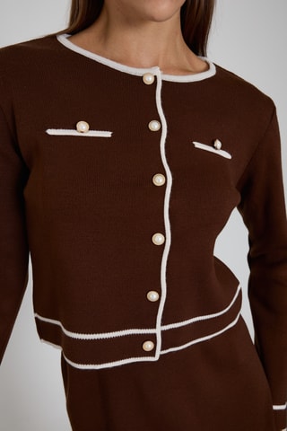 Gilet et jupe droite - Marron