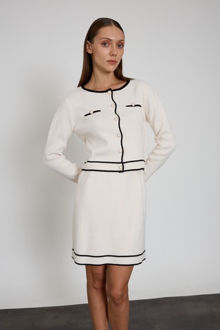 Gilet et jupe droite - Ecru