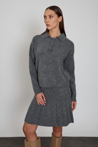 Pull et jupe plissée - Anthracite