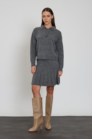Pull et jupe plissée - Anthracite