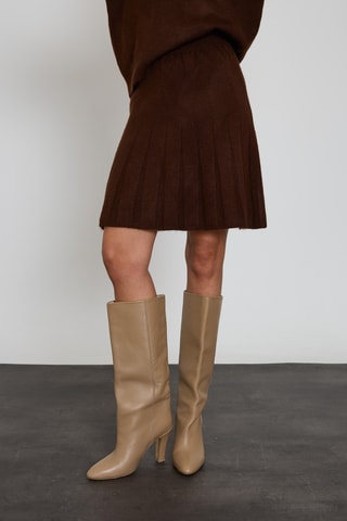 Pull et jupe plissée - Marron