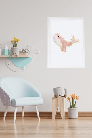 Quadro - 33 x 43 x 2 cm - Bianco e rosa