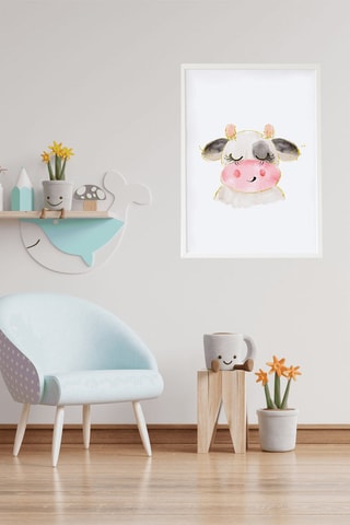 Quadro - 33 x 43 x 2 cm - Bianco e rosa