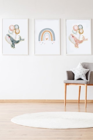 3 quadri - 33 x 43 x 2 cm - Multicolore