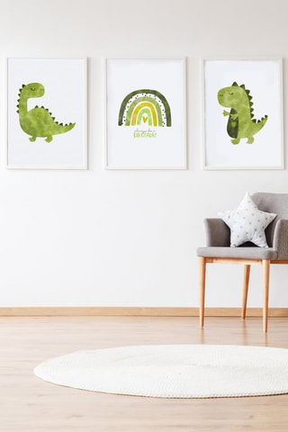 3 quadri - 33 x 43 x 2 cm - Bianco e verde