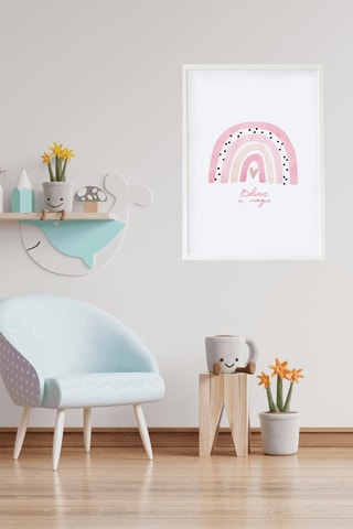 Quadro - 33 x 43 x 2 cm - Bianco e rosa