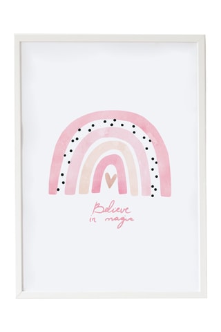 Quadro - 33 x 43 x 2 cm - Bianco e rosa