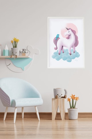 Quadro - 33 x 43 x 2 cm - Bianco e viola