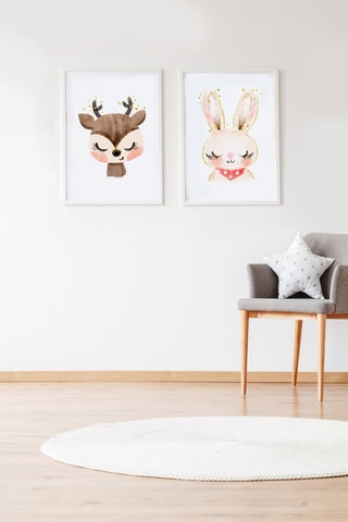 2 quadri - 33 x 43 x 2 cm - Bianco e marrone