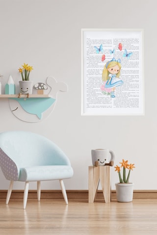 Quadro Alice nel Paese delle Meraviglie - 33 x 43 x 2 cm - Multicolore