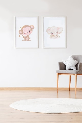 2 quadri - 33 x 43 x 2 cm - Marrone e grigio