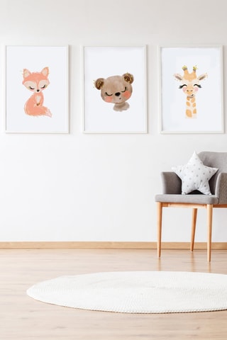 3 quadri - 33 x 43 x 2 cm - Multicolore