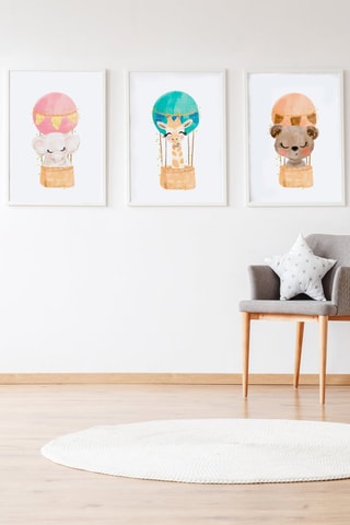 3 quadri - 33 x 43 x 2 cm - Multicolore