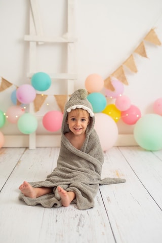 Asciugamano con cappuccio - 148 x 2 x 108 cm - Grigio