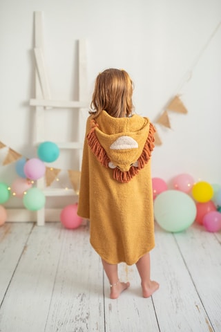 Asciugamano con cappuccio - 146 x 2 x 100 cm - Ocra