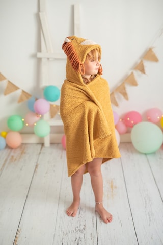 Asciugamano con cappuccio - 146 x 2 x 100 cm - Ocra