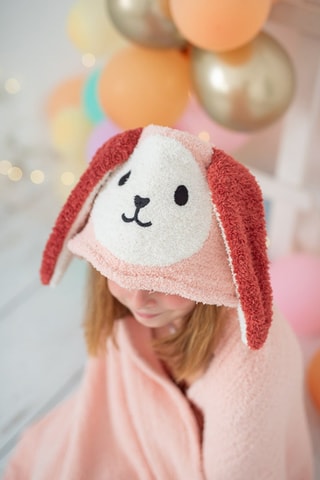 Asciugamano con cappuccio - 128 x 2 x 110 cm - Rosa