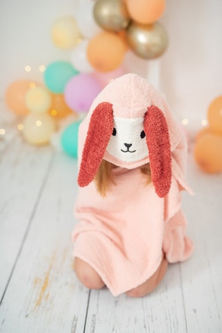 Asciugamano con cappuccio - 128 x 2 x 110 cm - Rosa