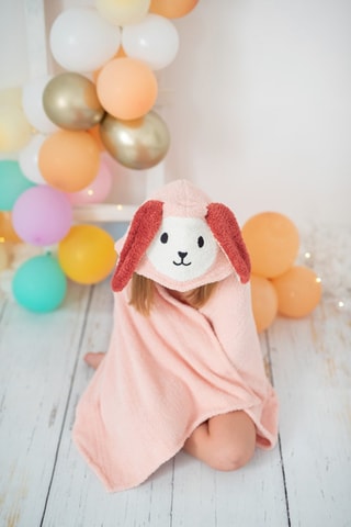 Asciugamano con cappuccio - 128 x 2 x 110 cm - Rosa