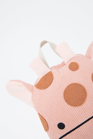Coperta-cuscino giraffa - 85 x 145 x 2 cm - Rosa