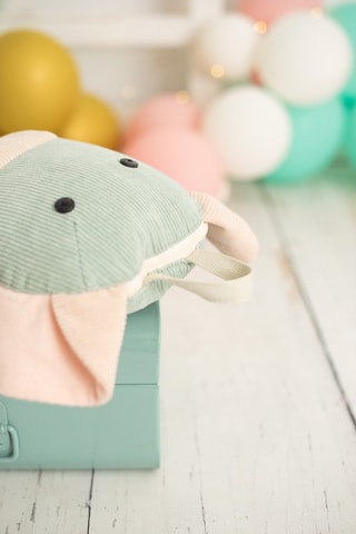 Coperta-cuscino elefante - 85 x 145 x 2 cm - Verde menta