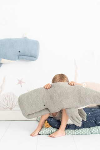 Cuscino peluche musicale beluga Ocean - Grigio