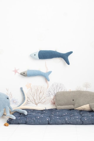 Cuscino peluche musicale beluga Ocean - Grigio