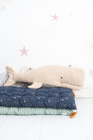 Cuscino peluche musicale beluga Ocean - Beige