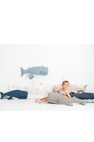 Cuscino peluche musicale beluga Ocean - Beige