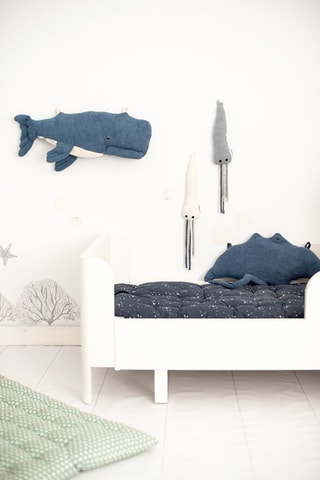 Cuscino peluche musicale beluga Ocean - Blu scuro