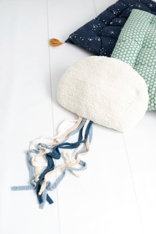 2 cuscini peluche musicali meduse Ocean - Bianco e azzurro