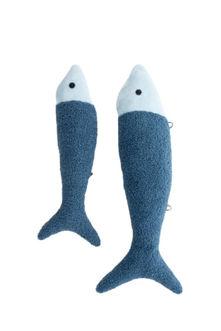 2 cuscini peluche musicali pesci Ocean - Blu